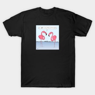 Flamingos Cartoon | For once I am putting my foot down T-Shirt